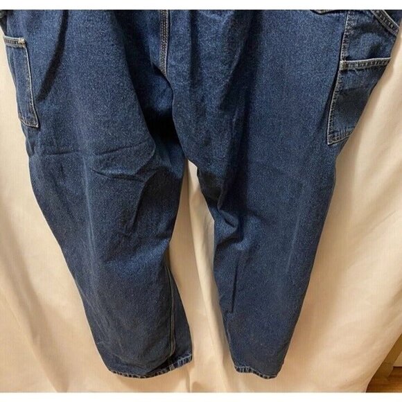 BERNE Carpenter Jean Men 52X30 Cotton Flat Front Dark Wash Straight Cut - Picture 4 of 11